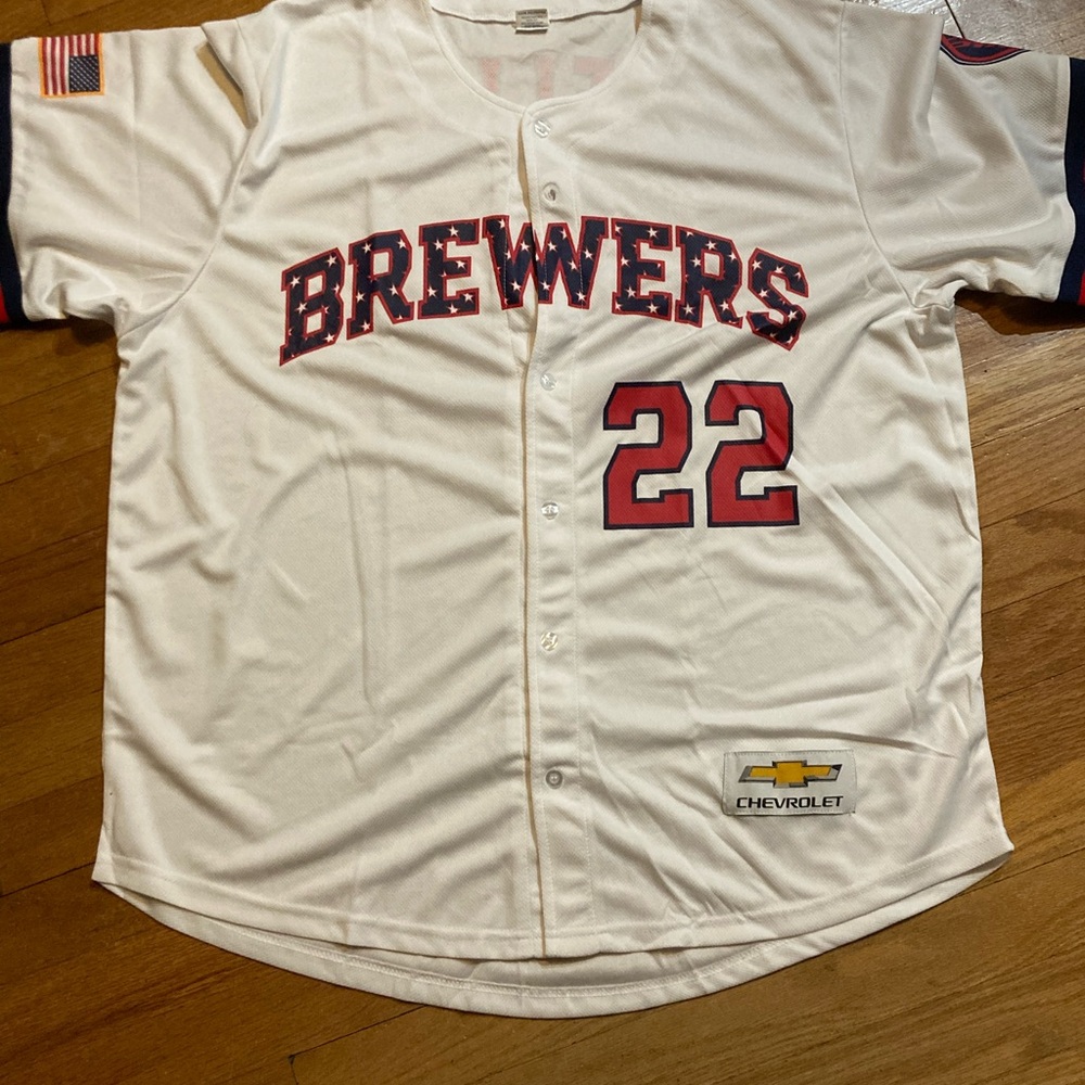 Christian Yelich Patriotic Jersey stadium giveaway